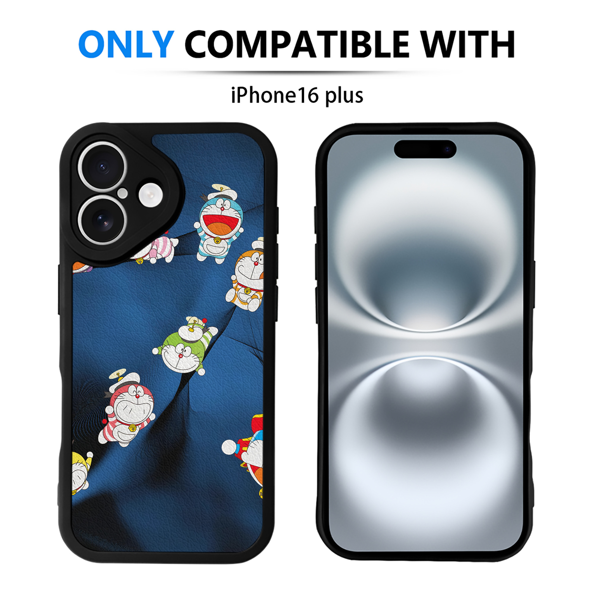 （画像用） ドラえもん Doraemon 【iPhone 16シリーズ対応】シリコンスマホケース（レザー調） 材質：シリコン